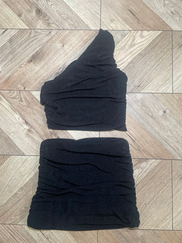 Black rutched co-ord